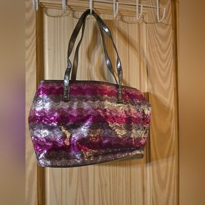 Pink and silver sequine Nine West purse